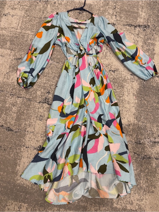 a new day Dresses & Skirts - a new day Light Blue Multi-Color Abstract Floral Maxi Dress